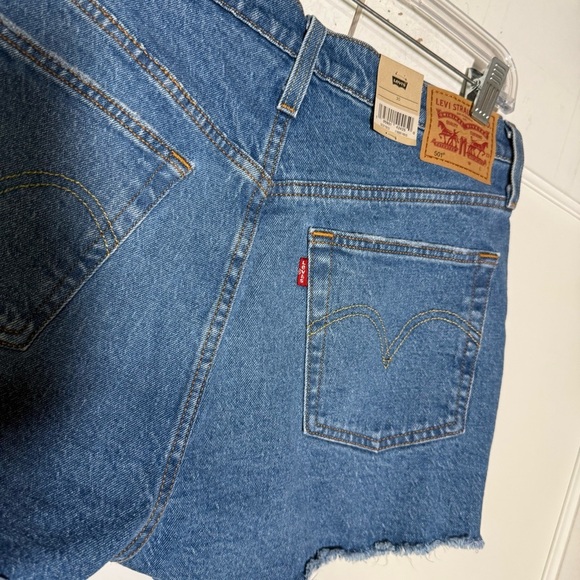 Levi’s 501 Jean Shorts High Rise Size 30 Blue NWT Denim Jorts - Picture 7 of 9